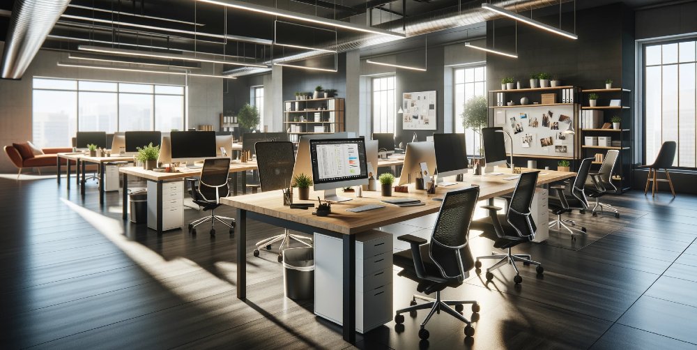 Aufgeräumte Arbeitsplätze im Büro
