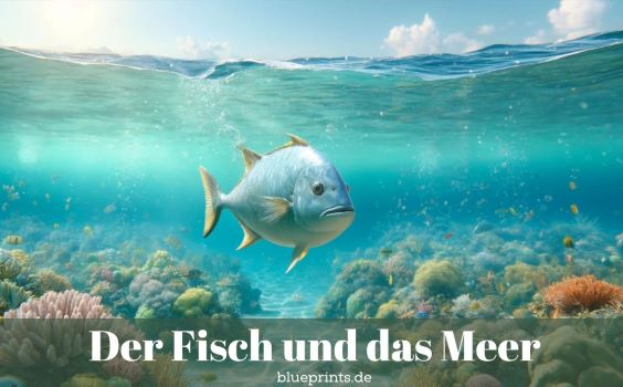 Ein Fisch schwimmt in einem Korallenriff.