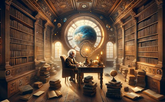 Einstein in der Bibliothek