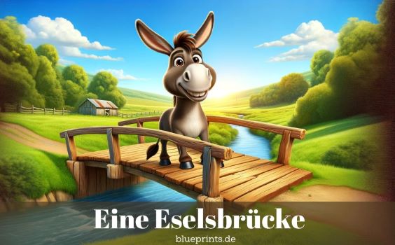 Eine Esel auf einer Brücke