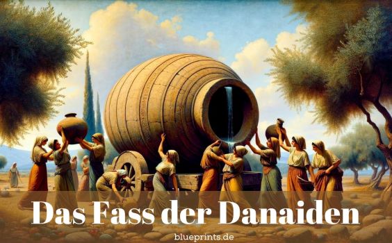 Frauen versuchen, ein beschädigtes Fass mit Wasser zu füllen.