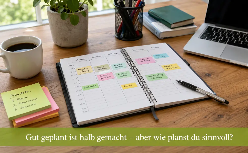 Ein Terminhplaner auf dem Schreibtisch