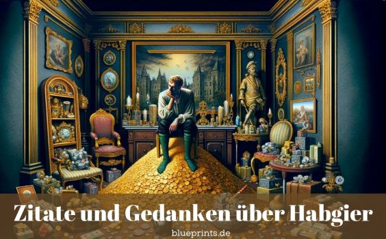 Ein nachdenklicher Mann sitzt in einem Raum voller Reichtümer