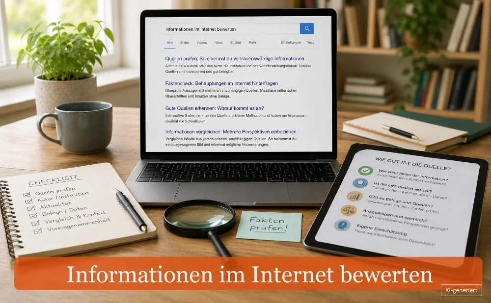 Informationen im Internet bewerten - Symbolbild