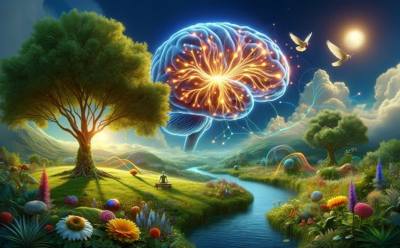 Symbolhafte Darstellung von Neuroplastitzität und Freude