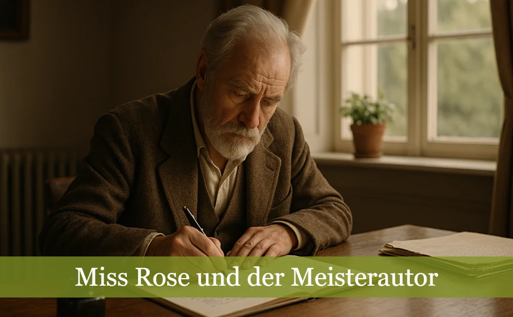 Autor beim Schreiben - Text: Miss Rose und der Meisterautor