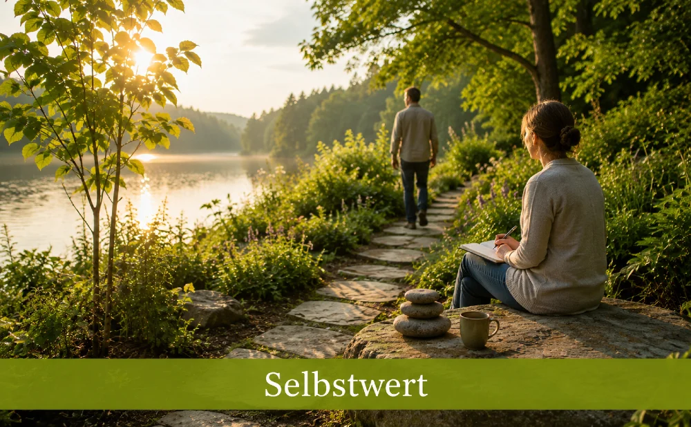 Selbstwert - See, Baum, Menschen - Symbolbild