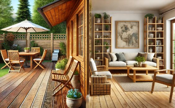 Terrasse und Wohnzimmer