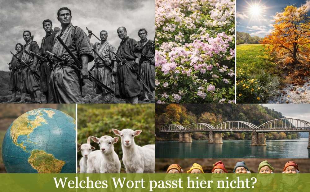 Collage aus den Begriffen des Rätsels
