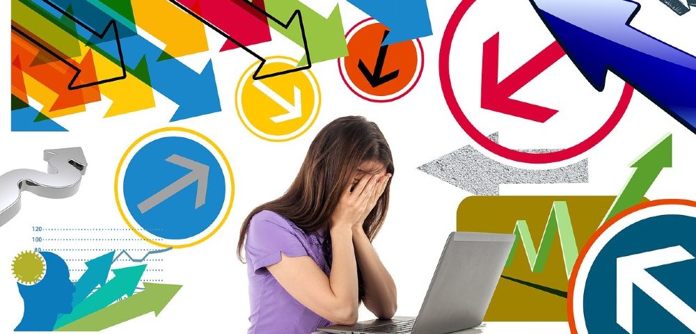 Frau im Stress - Gedankenkarussell