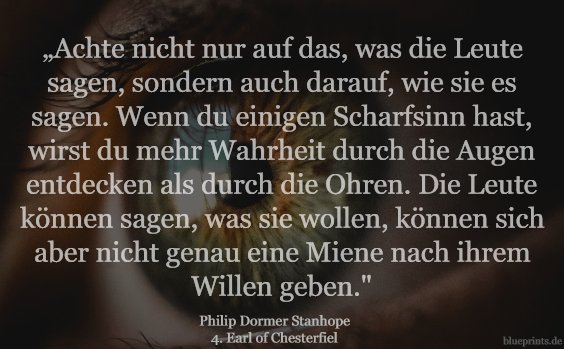 Lord Chesterfield Zitat: Wahrheit erkennen