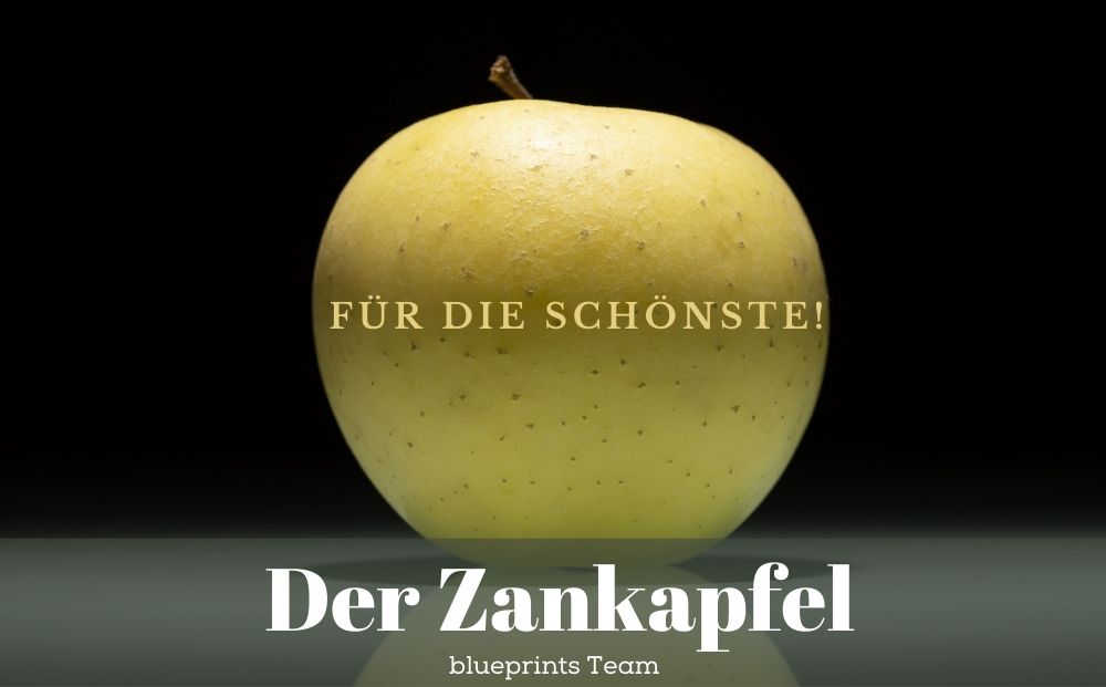 Ein Apfel mit der Aufschrift "Für die Schönste!"