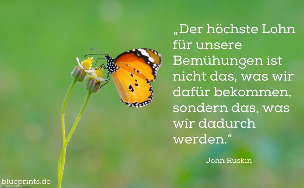 John Ruskin Zitat der höchste Lohn
